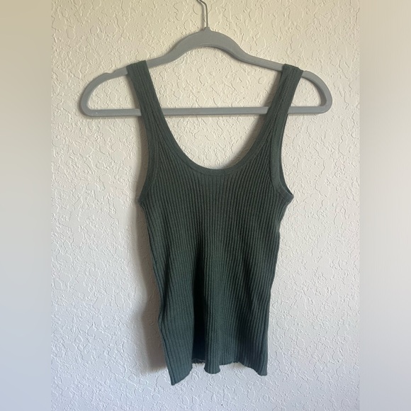 NWT JCREW Featherweight cashmere ribbed tank top Topiary Size Small - Picture 5 of 7